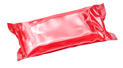 Chewing gum plate wrapped in red foil isolated on transparent background