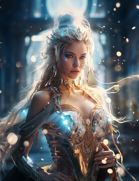 RPG DND fantasy character for Dungeons and Dragons, Roleplay, Avatar, Female, Hero, Adventurer, Valkyrie, Goddess