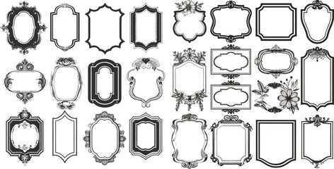 Blank frames of various shapes elegant - obrazy, fototapety, plakaty