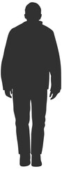 black silhouette of a walking man without background
