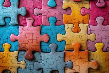 a page full of puzzle pieces scattered professional photography