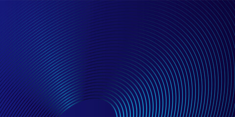 Blue abstract background with blue glowing geometric lines. Modern shiny blue oval lines pattern. Curved lines. Futuristic technology concept. Suit for banner, brochure, corporate line abstract