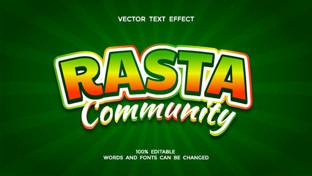 rasta community editable 3d text effect