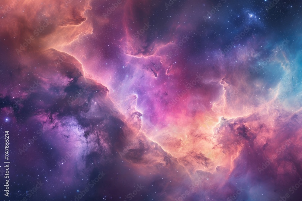 Aufkleber a vibrant and dynamic space filled with clusters of stars and swirling clouds, creating a mesmerizin