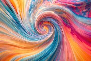 Vibrant Swirl of Colors Form Unique Pattern in This Image, Swirling vortex of psychedelic colors depicting a journey through a hallucinatory dream, AI Generated - obrazy, fototapety, plakaty