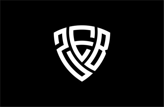 ZEB creative letter shield logo design vector icon illustration