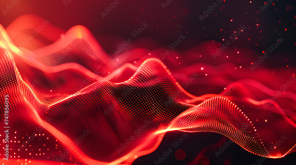 Poster abstract digital wave, futuristic background with particle flow, colorful design and motion, modern 