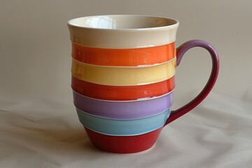 colorful printed coffee mugs motif professional photography