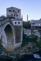 Photo sur Plexiglas Stari Most View to Mostar old town from the top of the Stari Most bridge, Mostar, Bosnia and Herzegovina