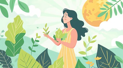 World Environment Day and Happy Earth Day celebrate a green environment, green nature, and the promotion of green energy