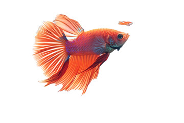 A radiant beta fish glides gracefully through azure waters object on a transparent background. 