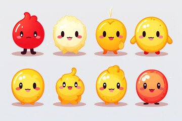 Naklejka premium Emoji kawaii emoticon chibi art style isolated