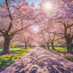 A serene early spring afternoon in a quiet park