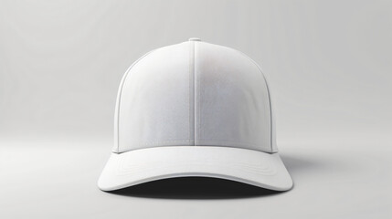white baseball cap mock up isolated on white background, Suitable for various marketing and promotional materials