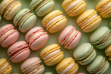 Foto op Canvas French colorful macarons background, close up © Mashaki