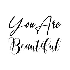 you are beautiful black letters quote