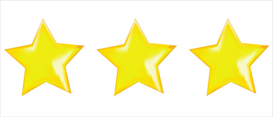 Set of yellow stars. Realistic 3D design. vector illustration