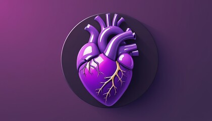 Vector Illustration of a Purple Heart Icon