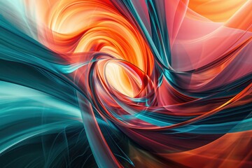 A dynamic computer-generated image showcasing a vibrant and lively swirl of colors, Vibrant, pulsating, flowing abstract shapes indicating a future dimension, AI Generated
