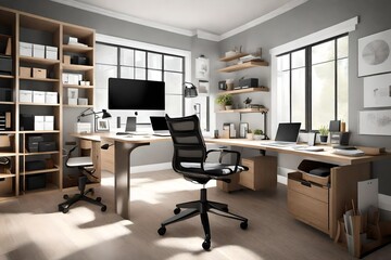 modern office room generated by AI technology
