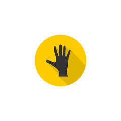 Hand silhouette icon isolated on transparent background