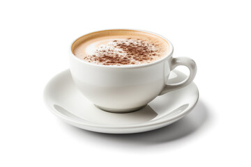 Elegant White Coffee Cup with Heart-Shaped Foam Art