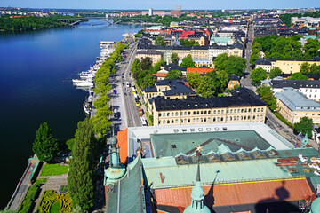 Stockholm Sweden. Aerial view of Kungsholmen district.