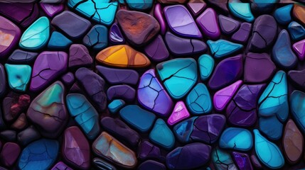 Background of colorful stones of different shapes and sizes