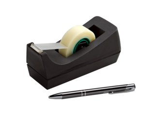 adhesive tape dispenser and pen (clipping path )