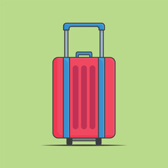 red suitcase vector illustration