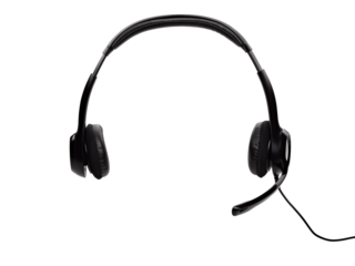 Open audio headset with a micro  (clipping path )