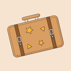 brown suitcase vector illustration