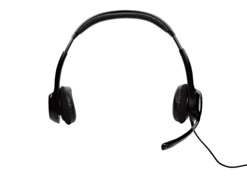 Open audio headset with a micro  (clipping path )