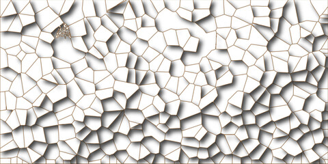 3d Light gray ash Broken quartz stained Glass Background with White lines. Voronoi diagram background. Quartz cream white Broken Stained Glass.3d shapes vector Vintage Voronoi diagram. 