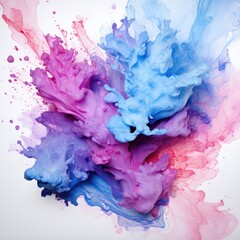 Fototapeta premium Blue and Pink Substance Suspended in Air