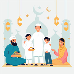 Indian Muslim family celebrating a festival together