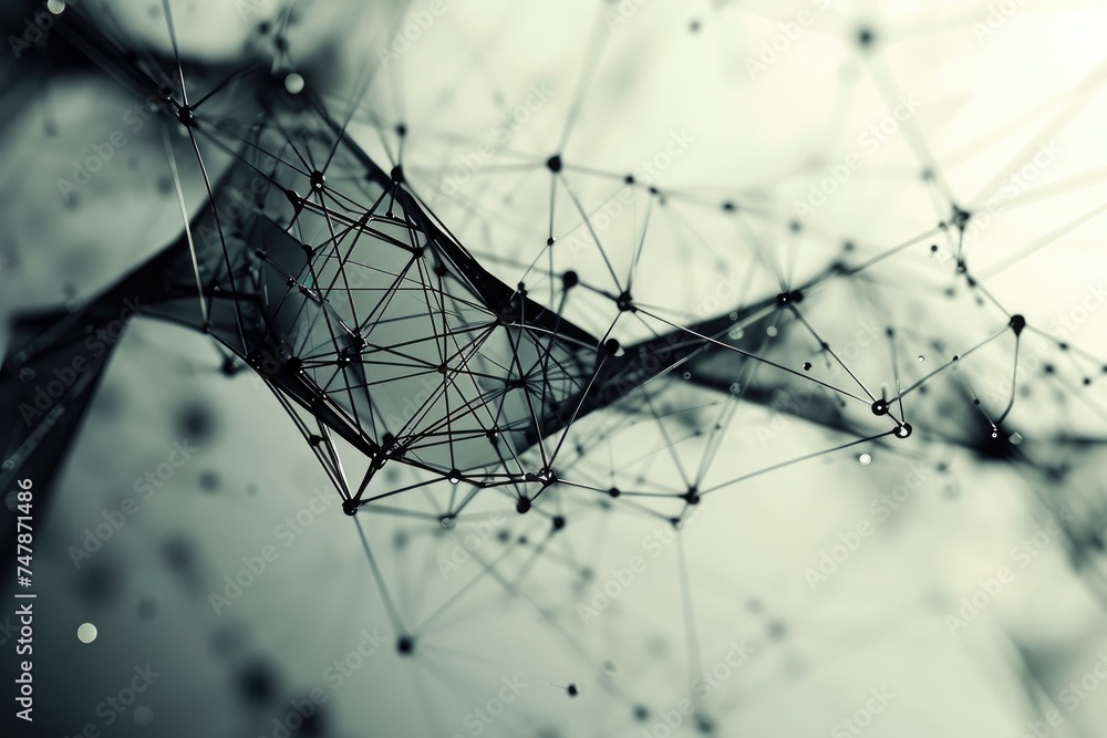Poster a detailed photograph capturing the intricate design of a geometric structure featuring intersecting