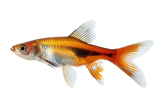 Through liquid realms, a lone swordtail swims with quiet elegance object on a transparent background. 