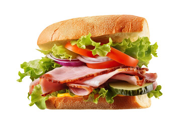 Delicious sandwich cut out