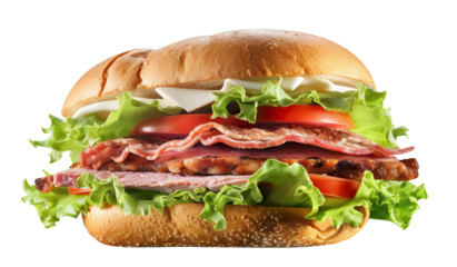 Delicious sandwich cut out