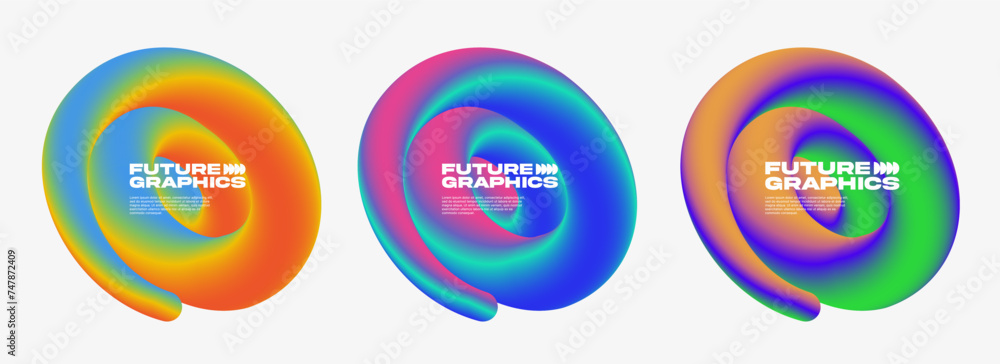 Poster gradient badges set. trendy minimal design. eps10 vector.