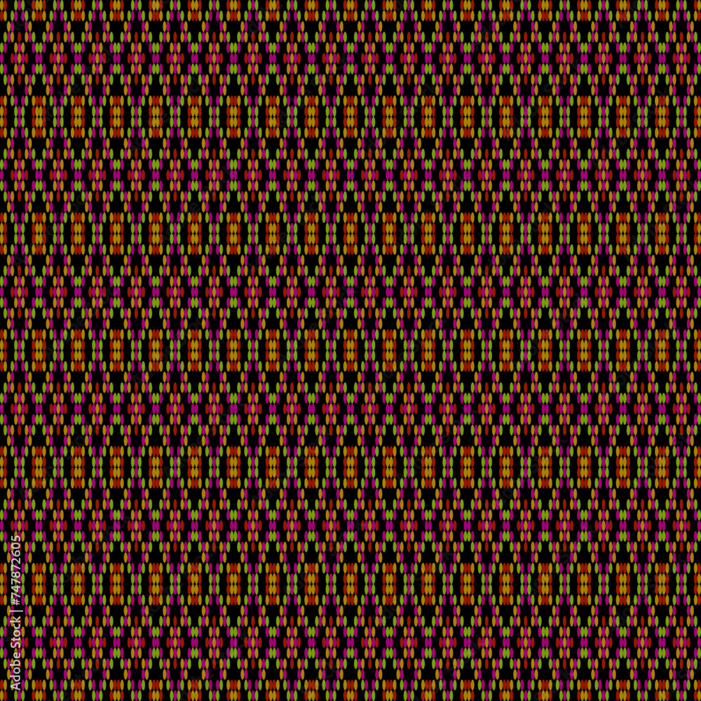 Poster seamless pattern of multicolored squares on a black background