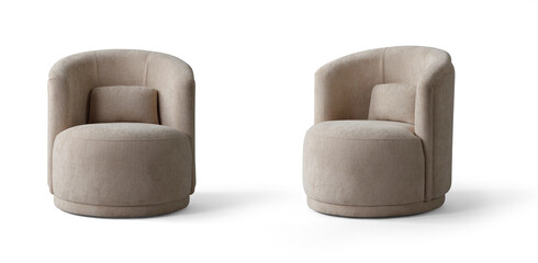 armchair different angles isolated on a white background .
