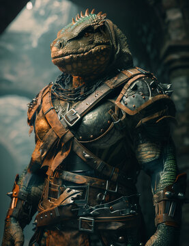 RPG DND fantasy character for Dungeons and Dragons, Roleplay, Avatar, Lizardman, Lizard, Hero, Soldier, Warrior