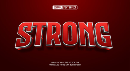 Editable 3d text style effect - Strong Silver text effect Template	
