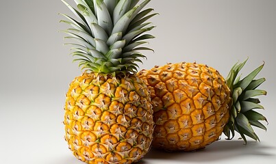 Two Pineapples Sitting Together
