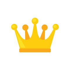 Crown Logo Icon. Flat Style on White Background. Vector
