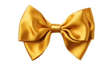Gold Bow. A shiny gold bow lies elegantly creating a striking contrast. The bows intricate loops and tails catch the light, adding a touch of luxury to the scene.
