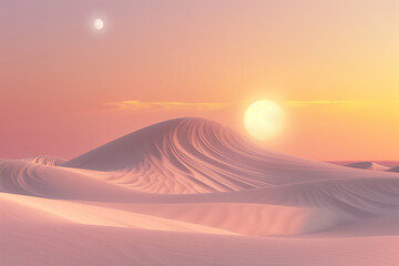 sunrise scene in the desert. panoramic desert scene at sunset
