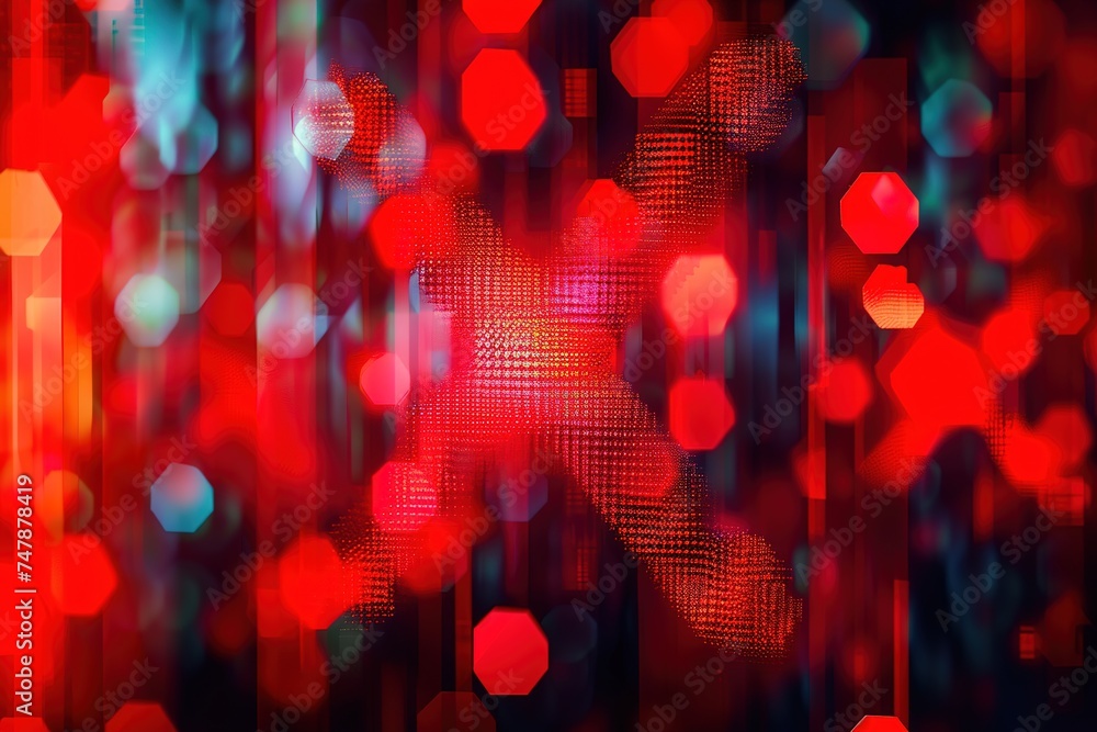 Poster red x technology blurred background abstract ray patterns in red futuristic hi-tech background